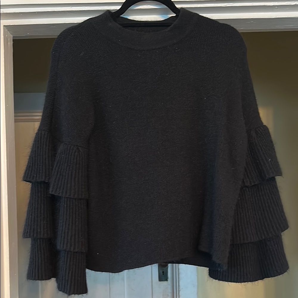 Endless Rose Black Tiered Sleeve Sweater